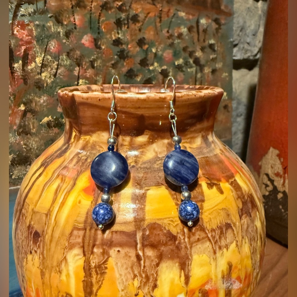 Hand Crafted Sodalite & Sterling Silver Earrings by Alta Lee Inspirations